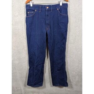 Vtg Long Haul Jeans Mens 36x30 (33x27.5) Blue Denim Dark Wash Straight Leg USA